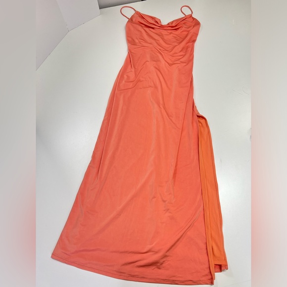 REVOLVE NBD Peach Midi Gown New With Tags Size XS Slinky Stretch Dress - Picture 7 of 11